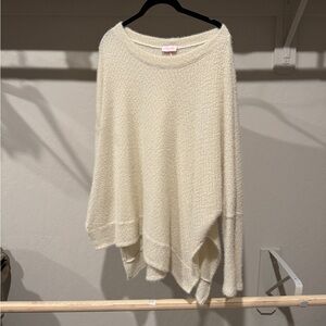 Pink Lily Cream Poncho Sweater